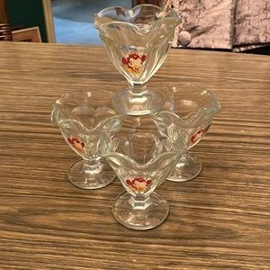 Elsie the Cow Ice Cream Dishes, Borden Marketing Mascot, Set of 4, Vintage